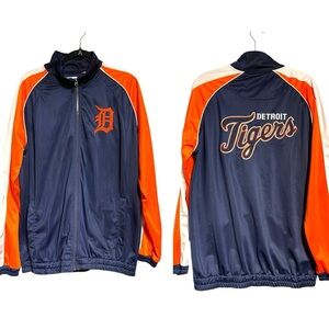 Detroit Tigers MLB Logo Track Jacket Suit Top Zip Long Sleeve Baseball